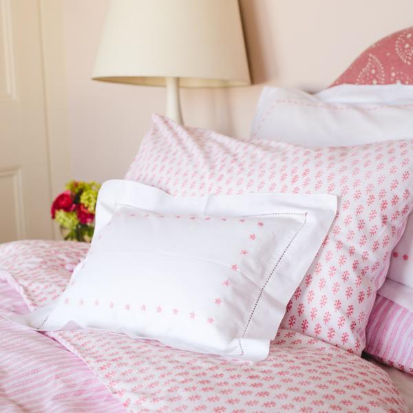 Sprig & Stripe Pink Cotton Standard Pillowcase