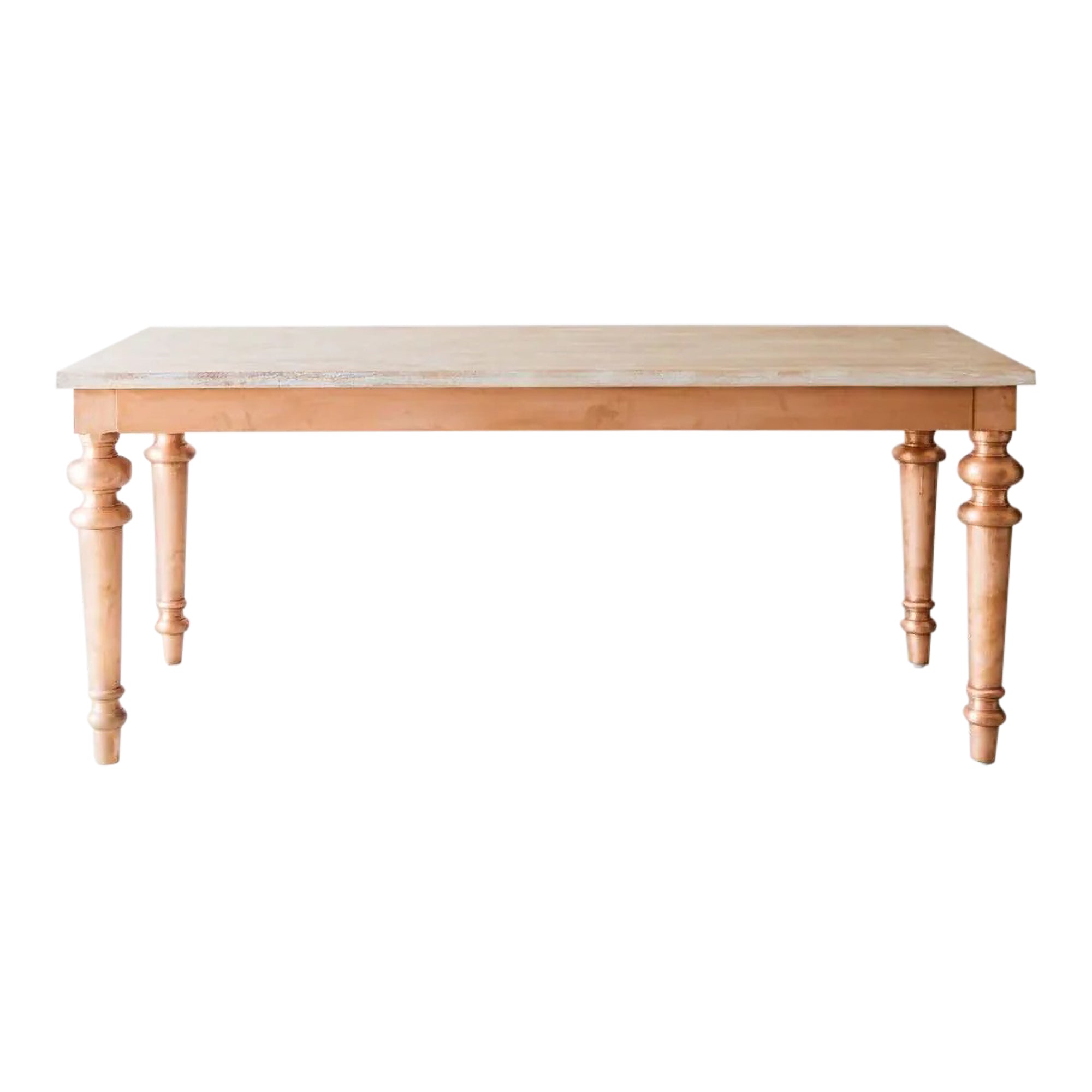 Six Seater Dining Table With Copper Legs