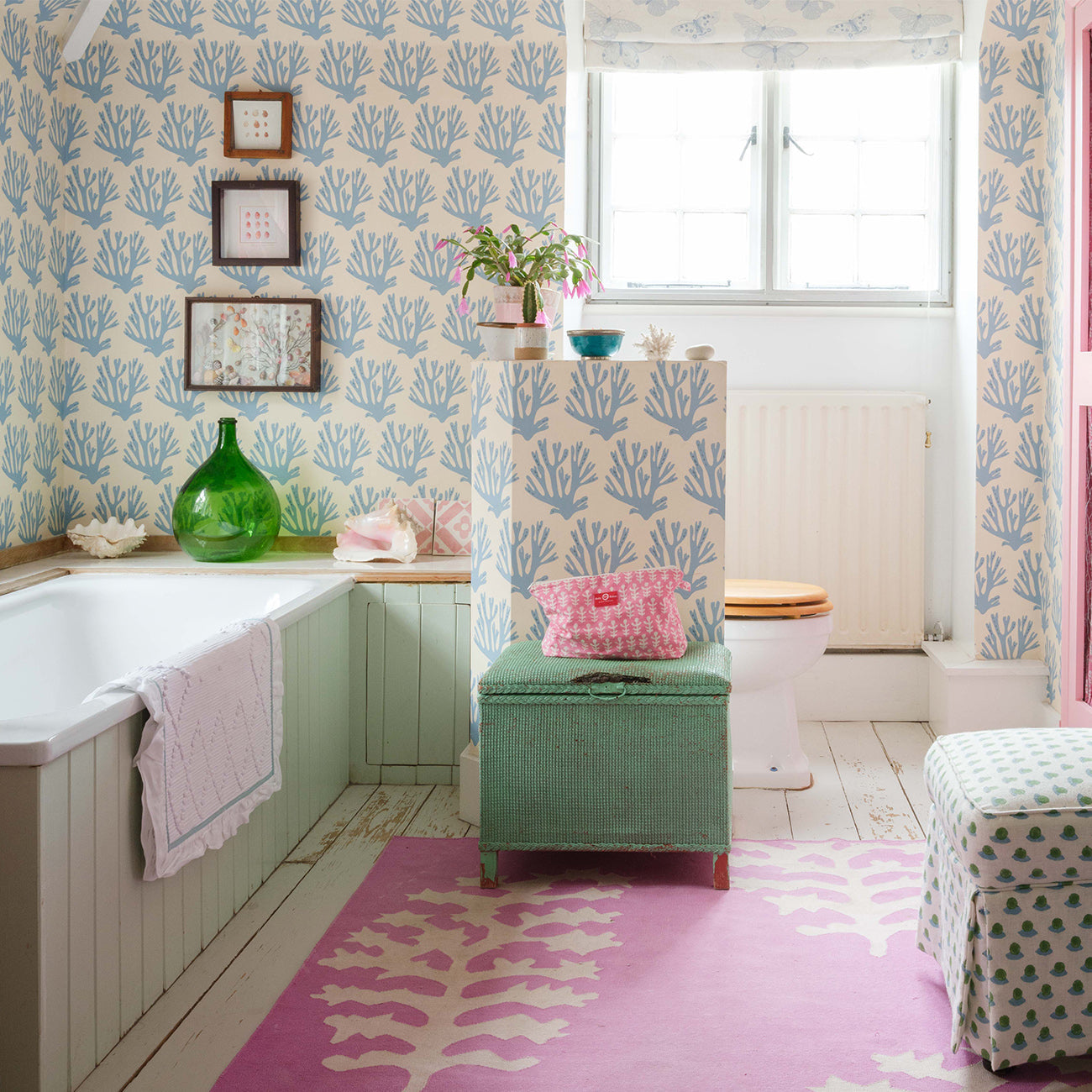 Coral Wallpaper Blue