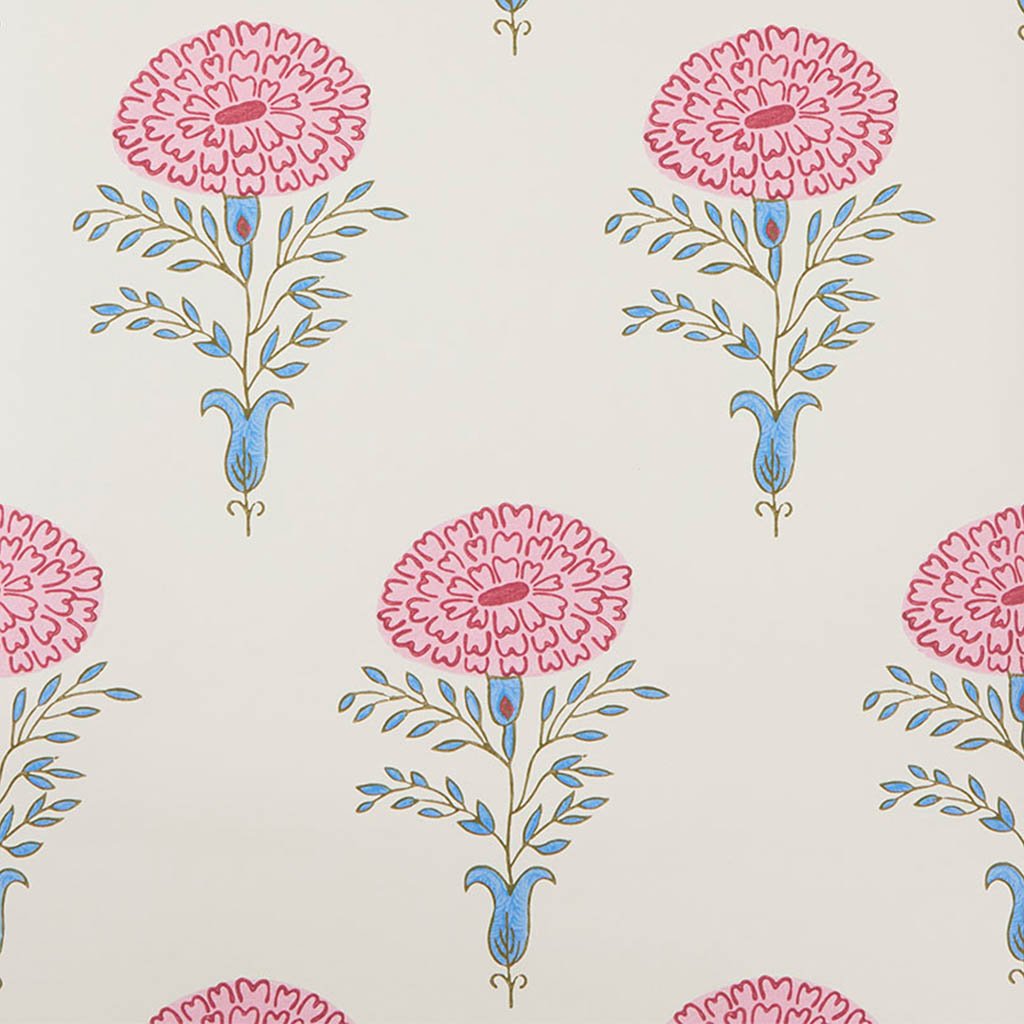 Marigold Wallpaper Pink/Blue