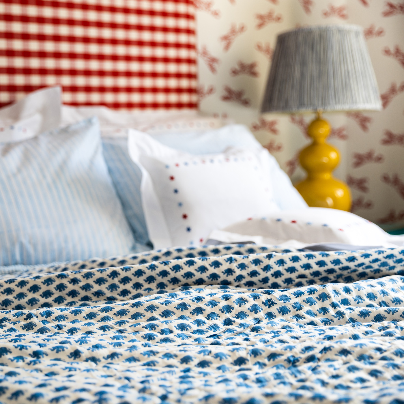 Blue Elephant Cotton Quilt