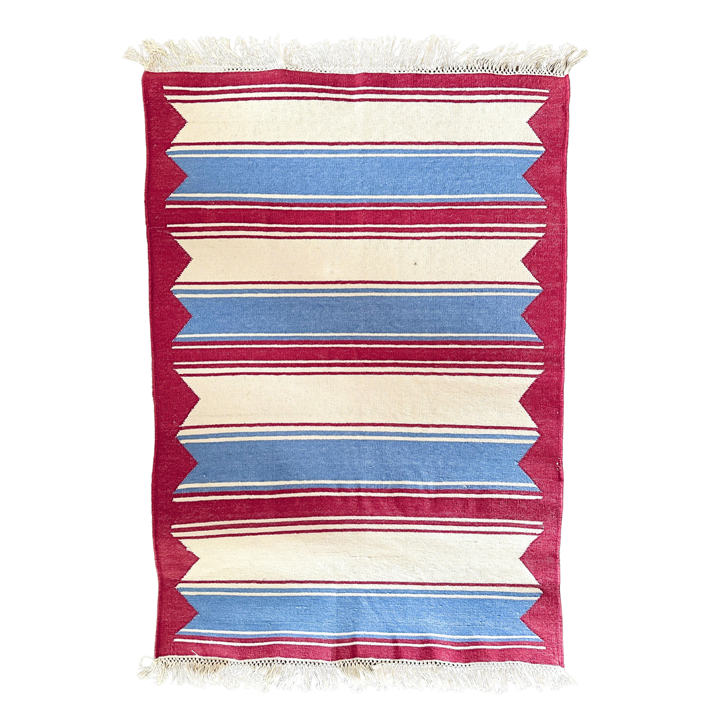 Red and Blue Stripe Rug