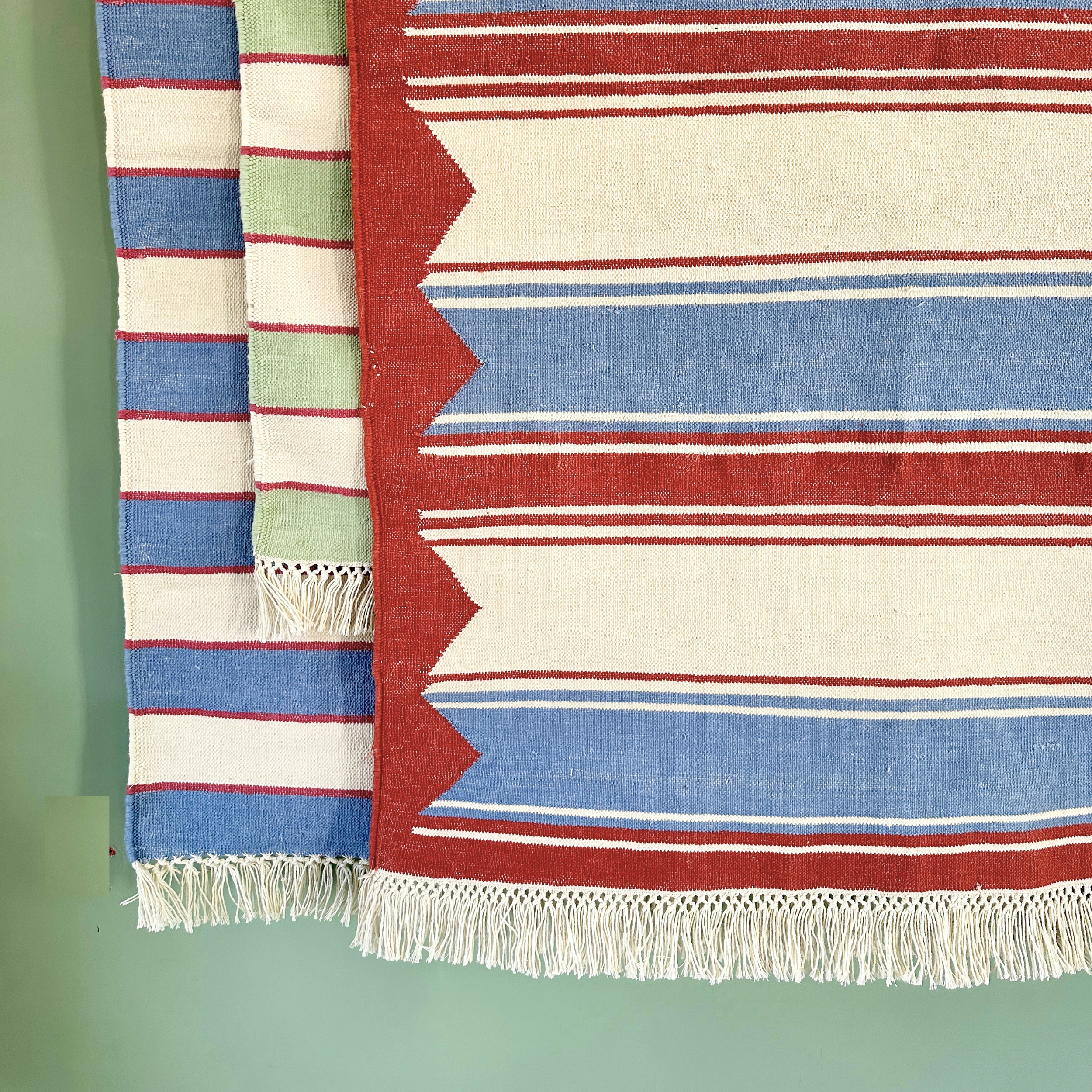 Red and Blue Stripe Rug