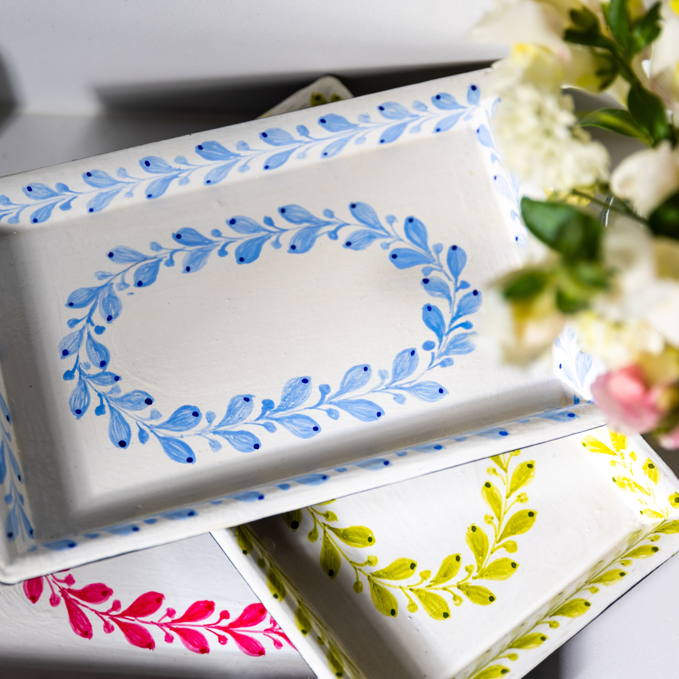 Light Blue Painted Tray