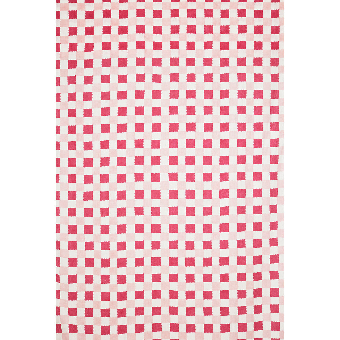 Chequer Block printed Fabric Linen Pinks