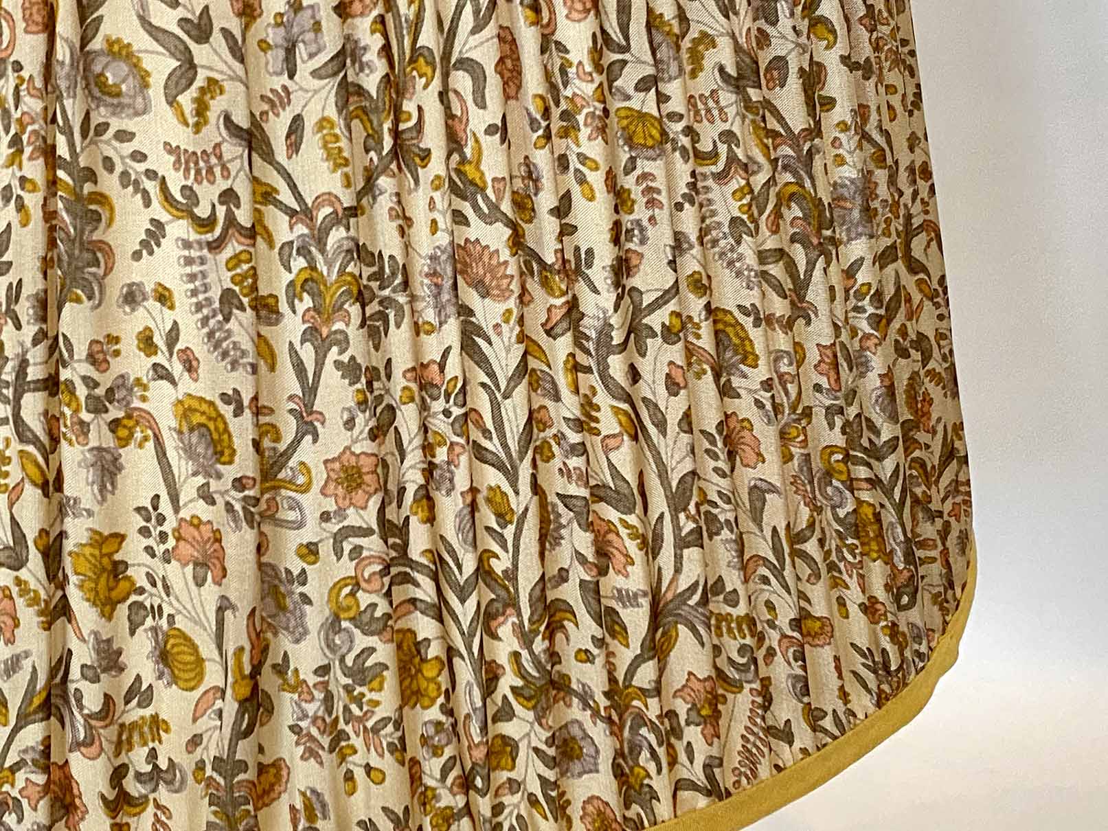 Cream and Yellow Paisley Silk Lampshade