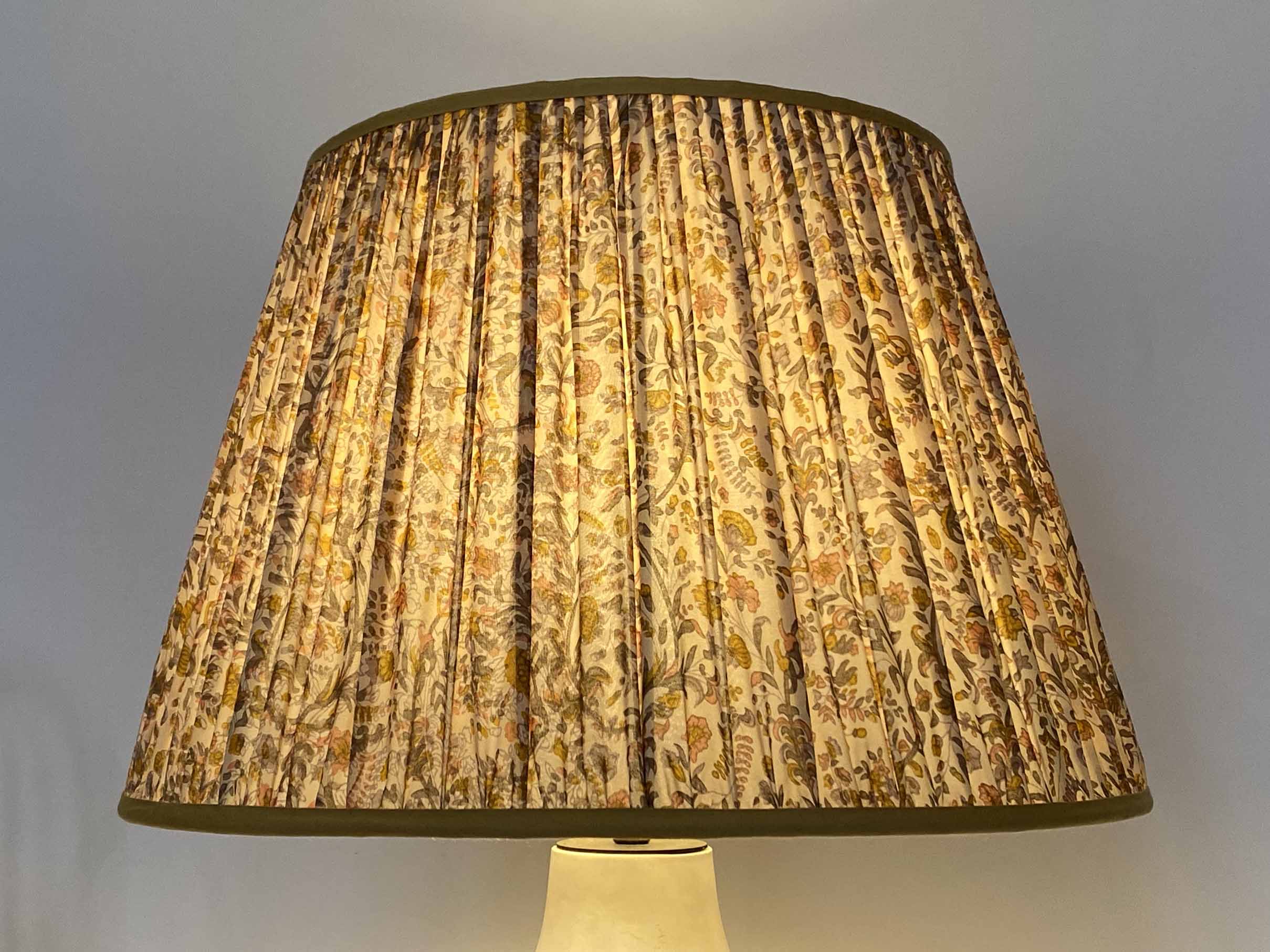 Cream and Yellow Paisley Silk Lampshade