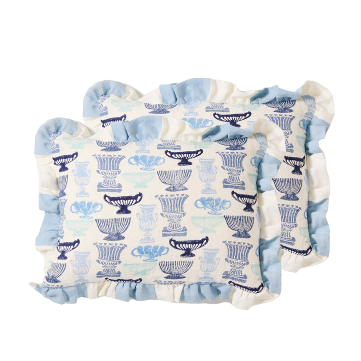 Frill Vases Blues Cushion