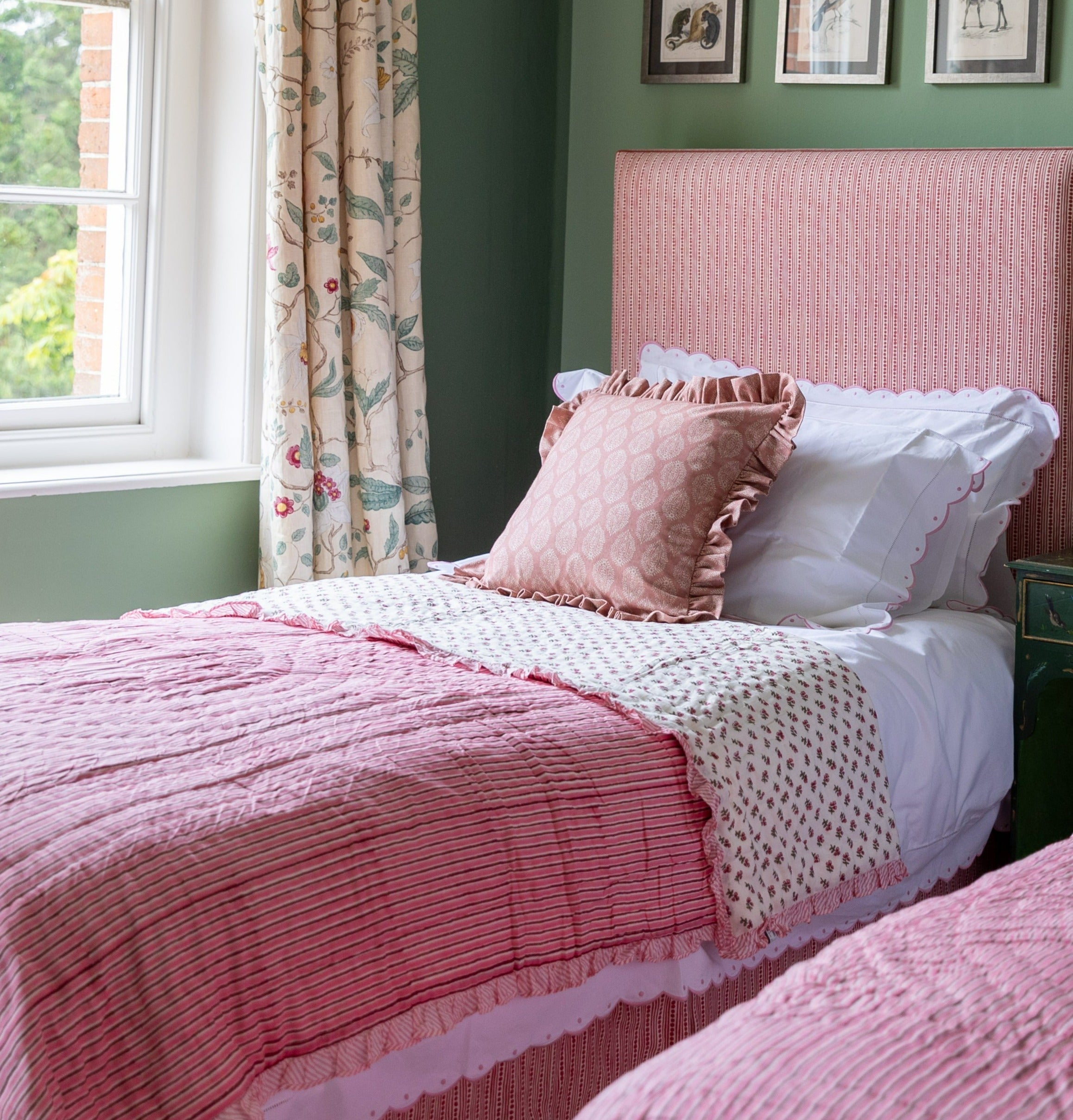 Pink Scallop and Dot Duvet Cover
