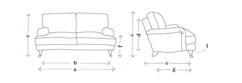 Bluebell Alabaster Brushed Linen Cotton Sofa - 2 Seater