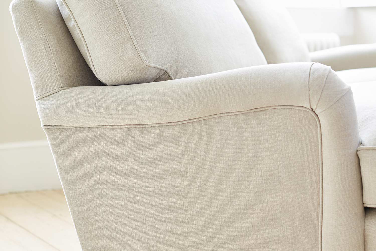 Bluebell Alabaster Brushed Linen Cotton Sofa - 2 Seater