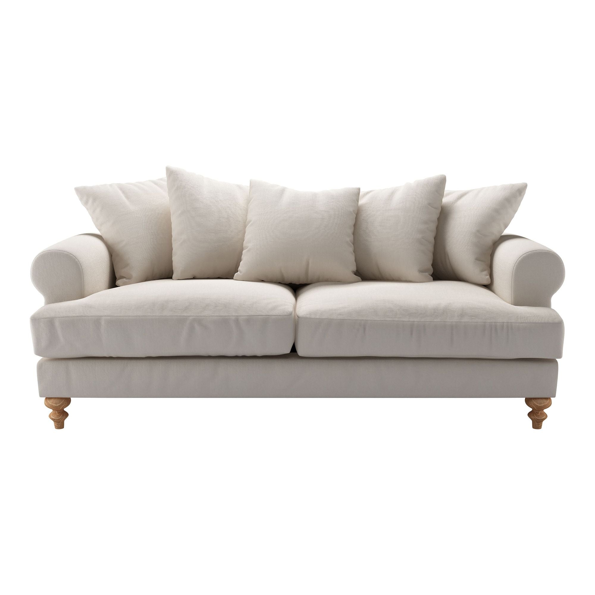 Teddy Brushed Linen Cotton Sofa - 3 Seater