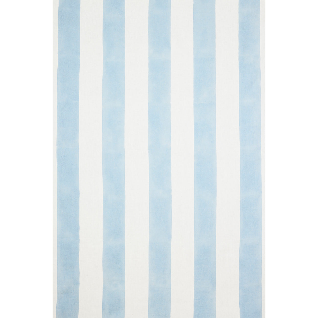 Wide Stripe Block printed Fabric Linen Blue