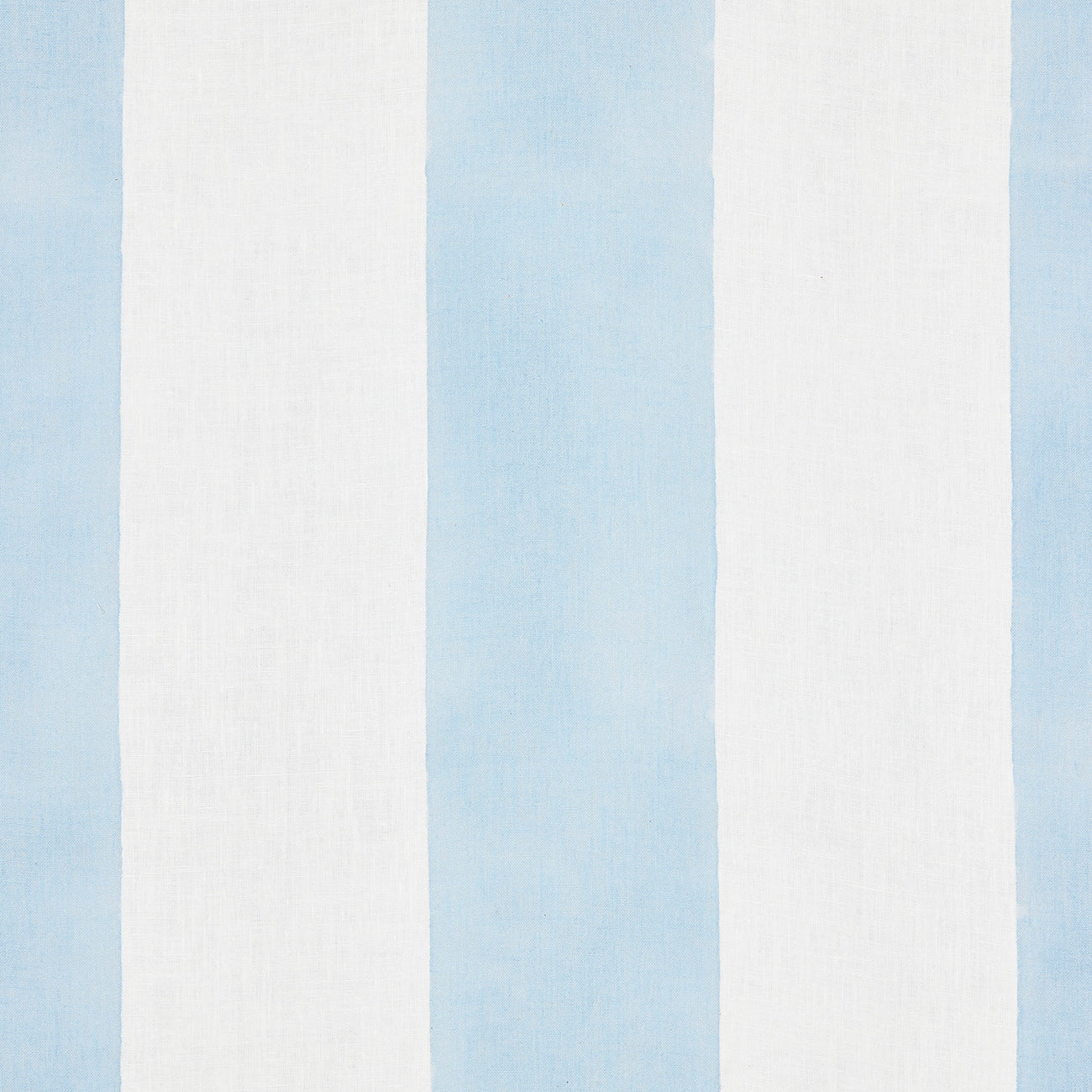 Wide Stripe Block printed Fabric Linen Blue