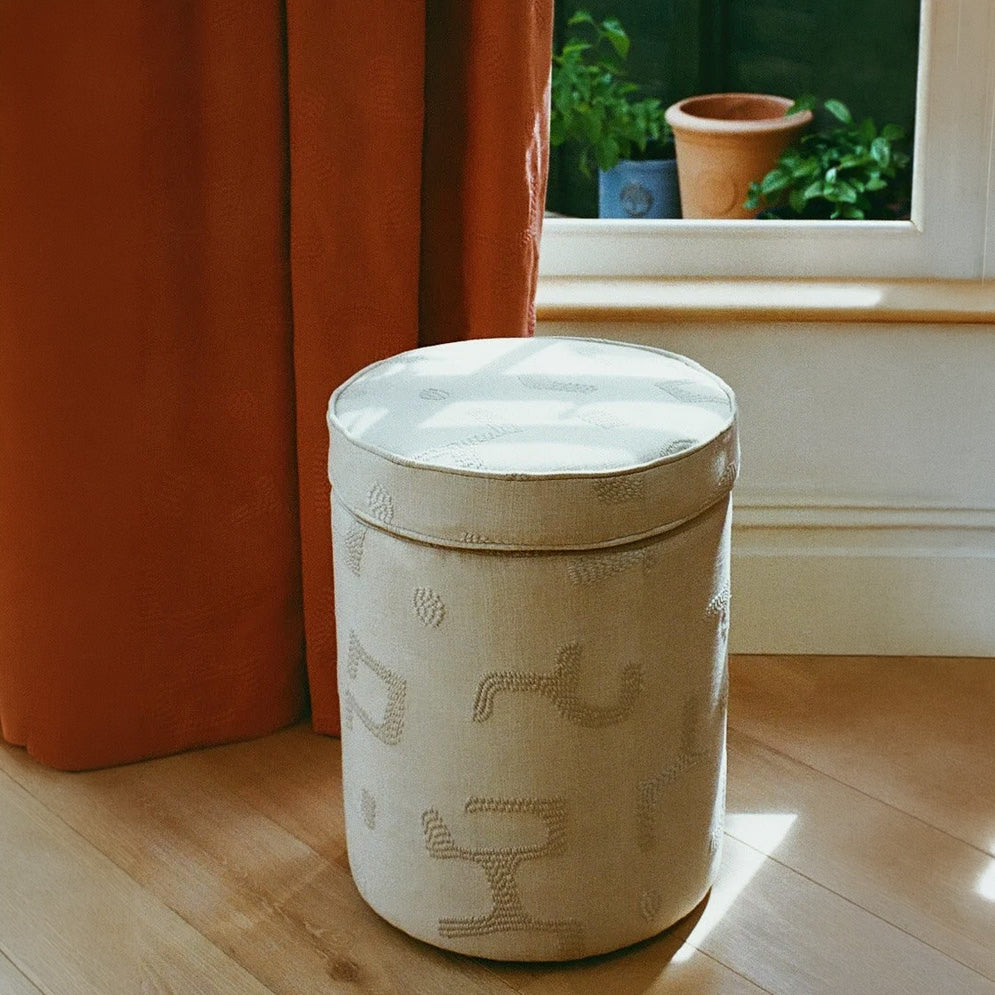 Aurora Footstool | Raphia Powder