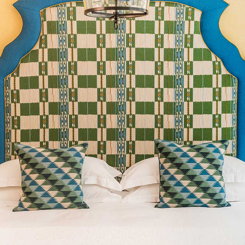 Busy Lizzie Aqua Cushion