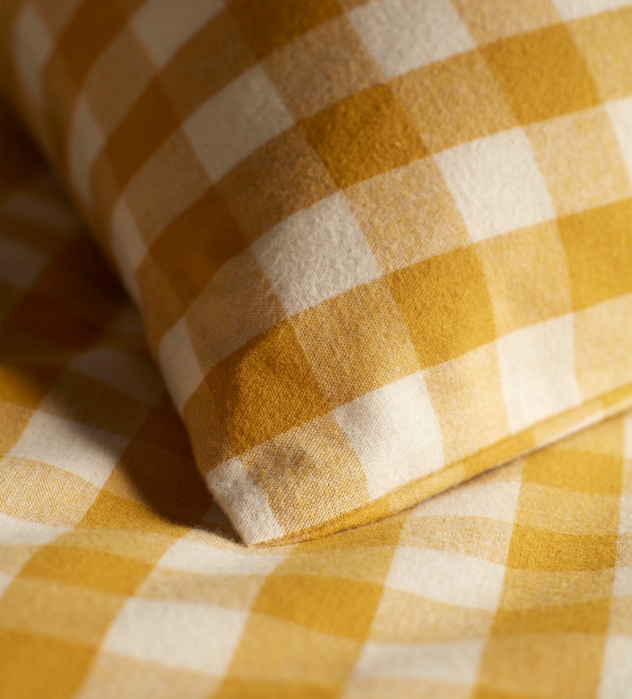 Saffron Gilbert Gingham Brushed 100% Organic Cotton Pillowcase