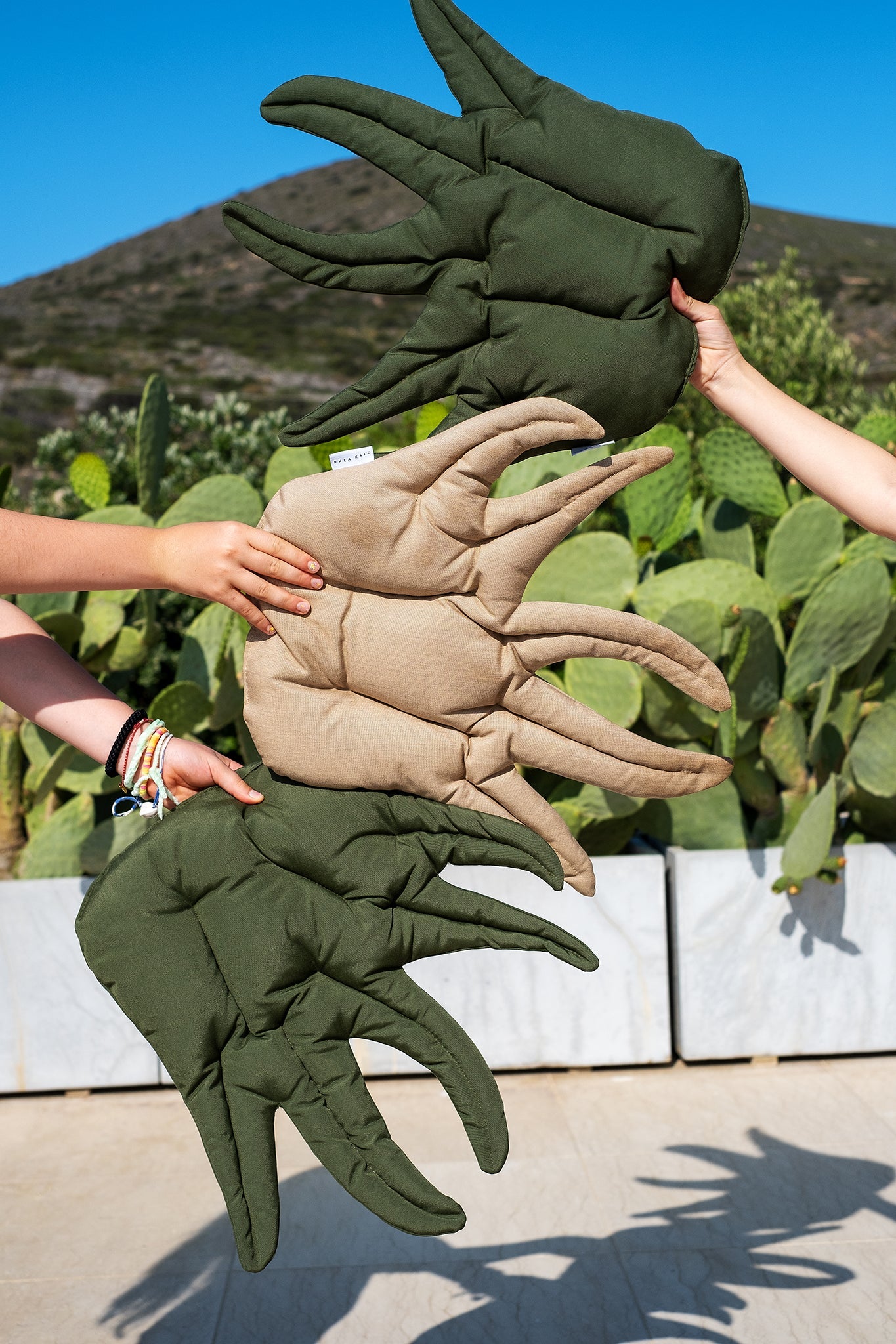 Beige plant outdoor cushion