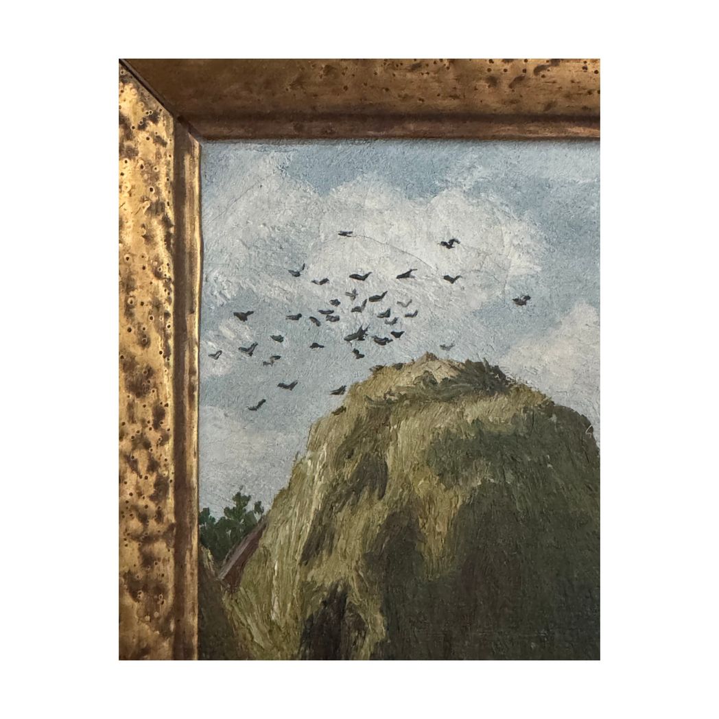HAYSTACK WITH BIRDS