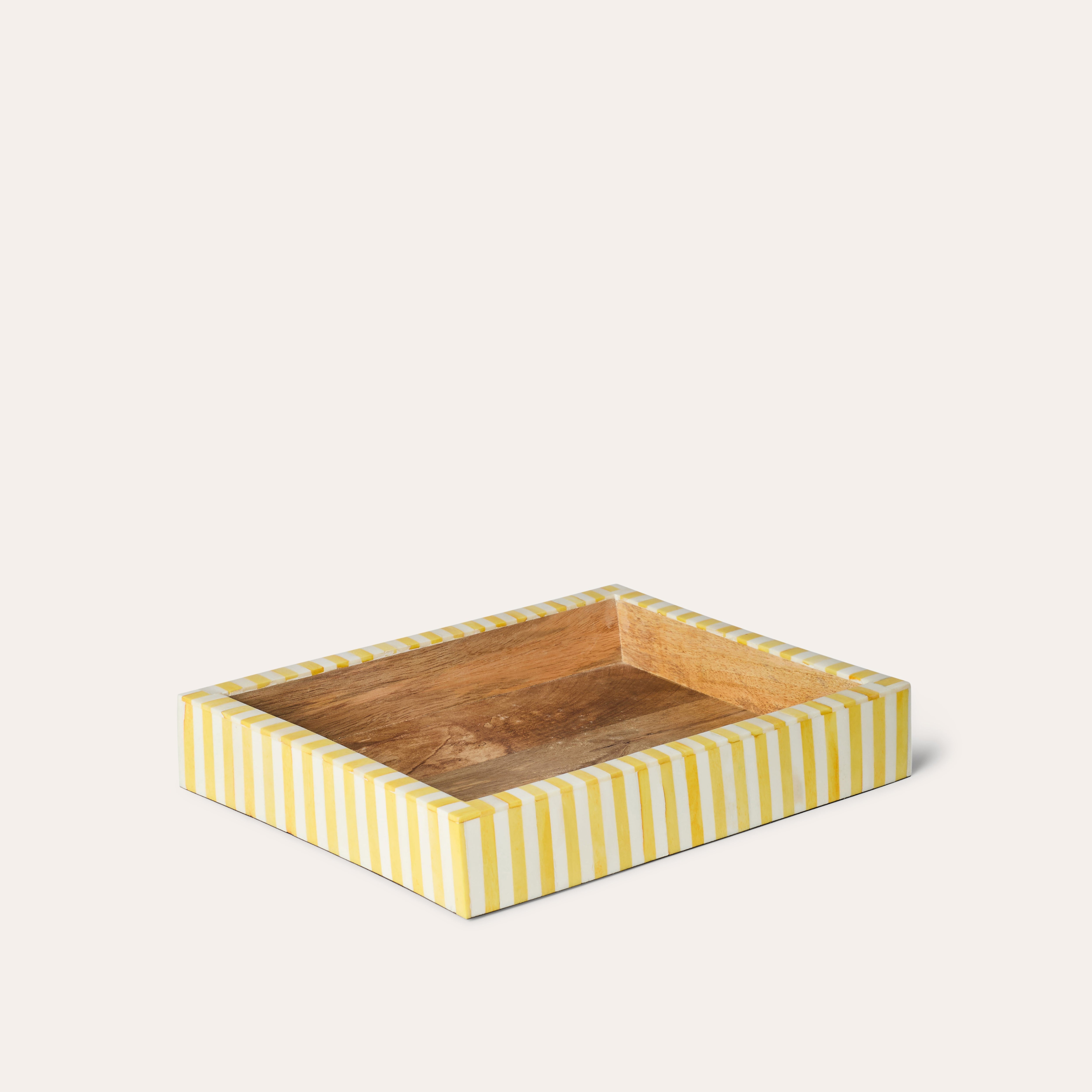 Rectangular Inlay Tray | Small | Yellow | Striped