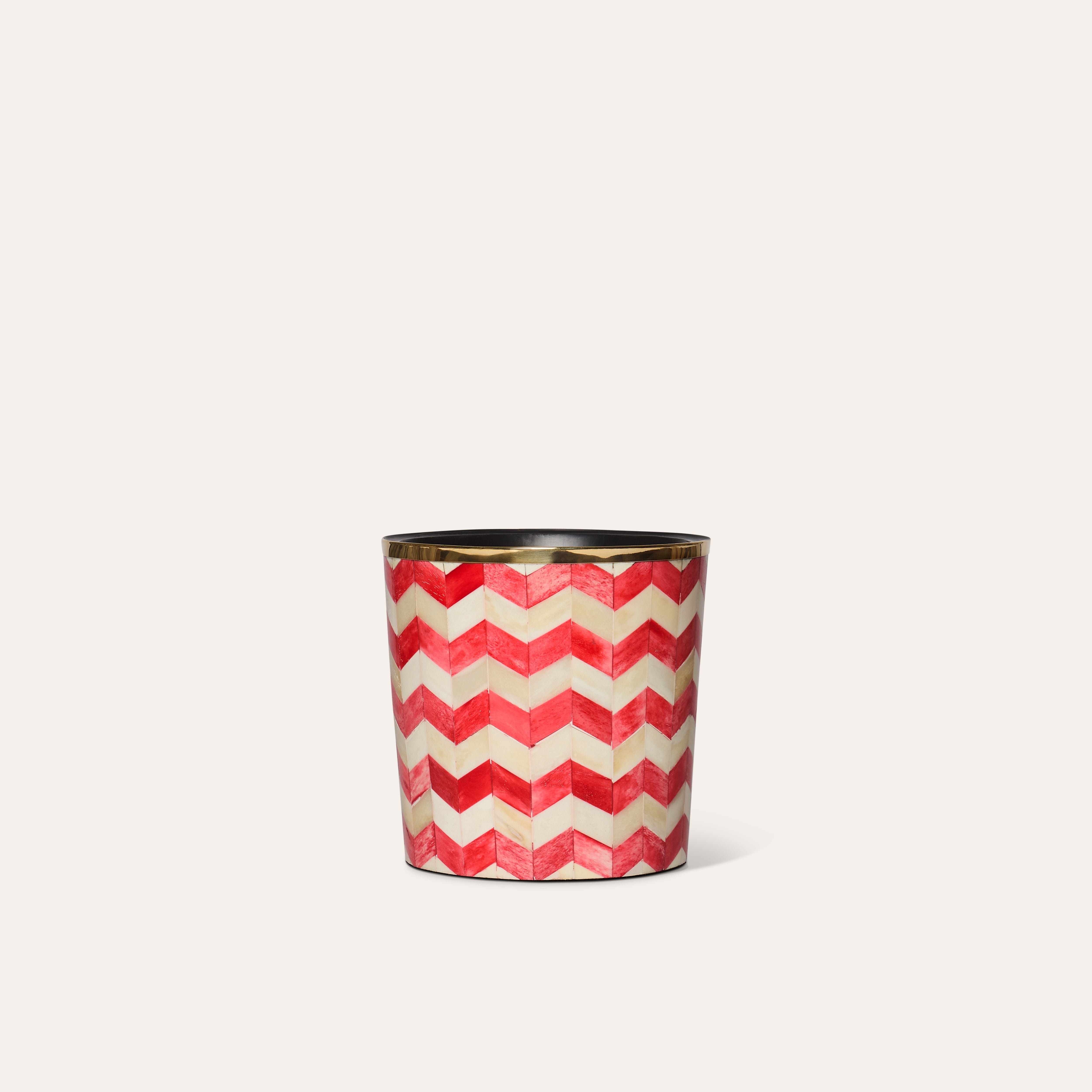 Round Inlay Planter | Medium | Red | Chevron