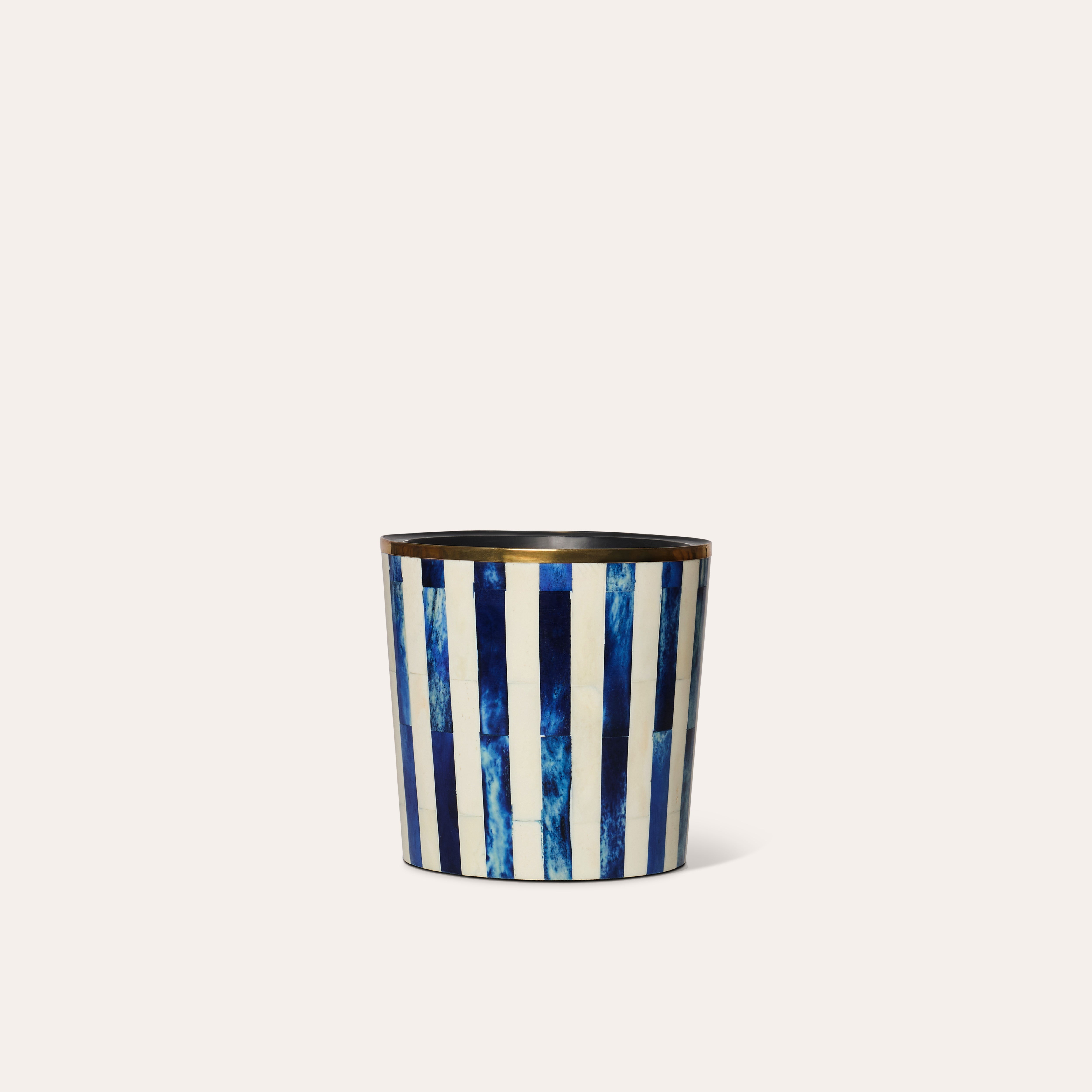 Round Inlay Planter | Medium | Blue | Striped