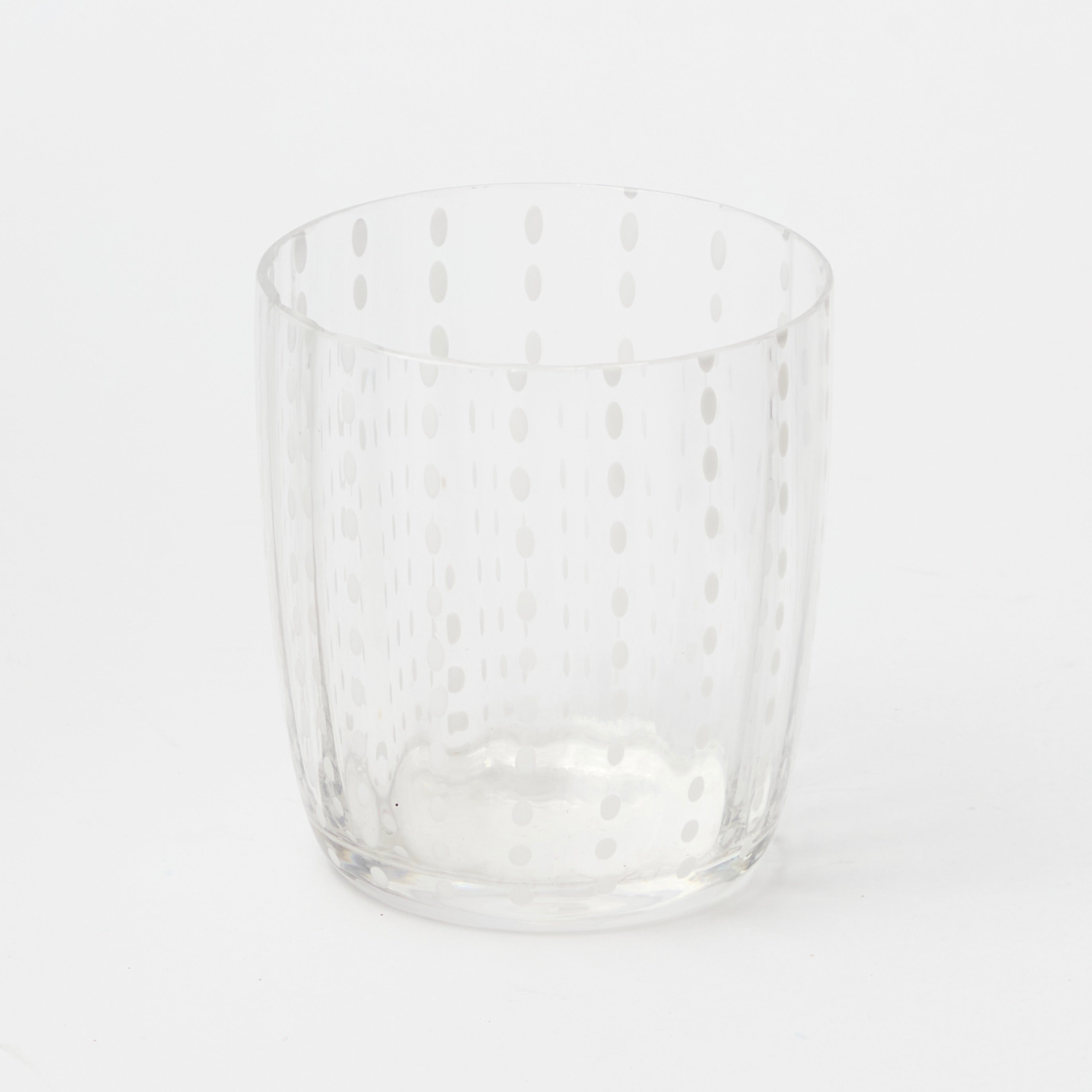 Clear White Speckled Water Glasses (Set of 6)