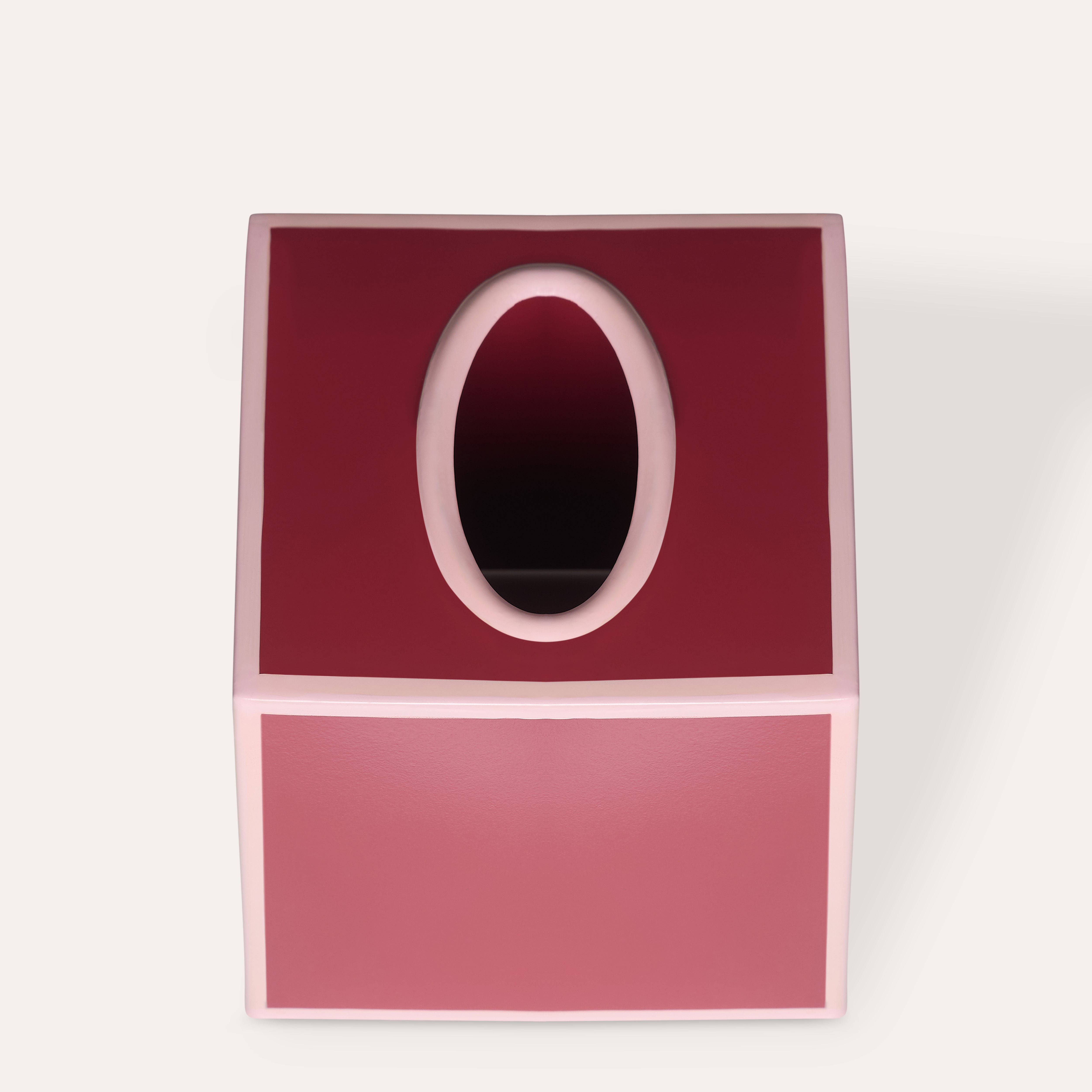 Tissue Box Cover | Ruby Red and Rose Pink