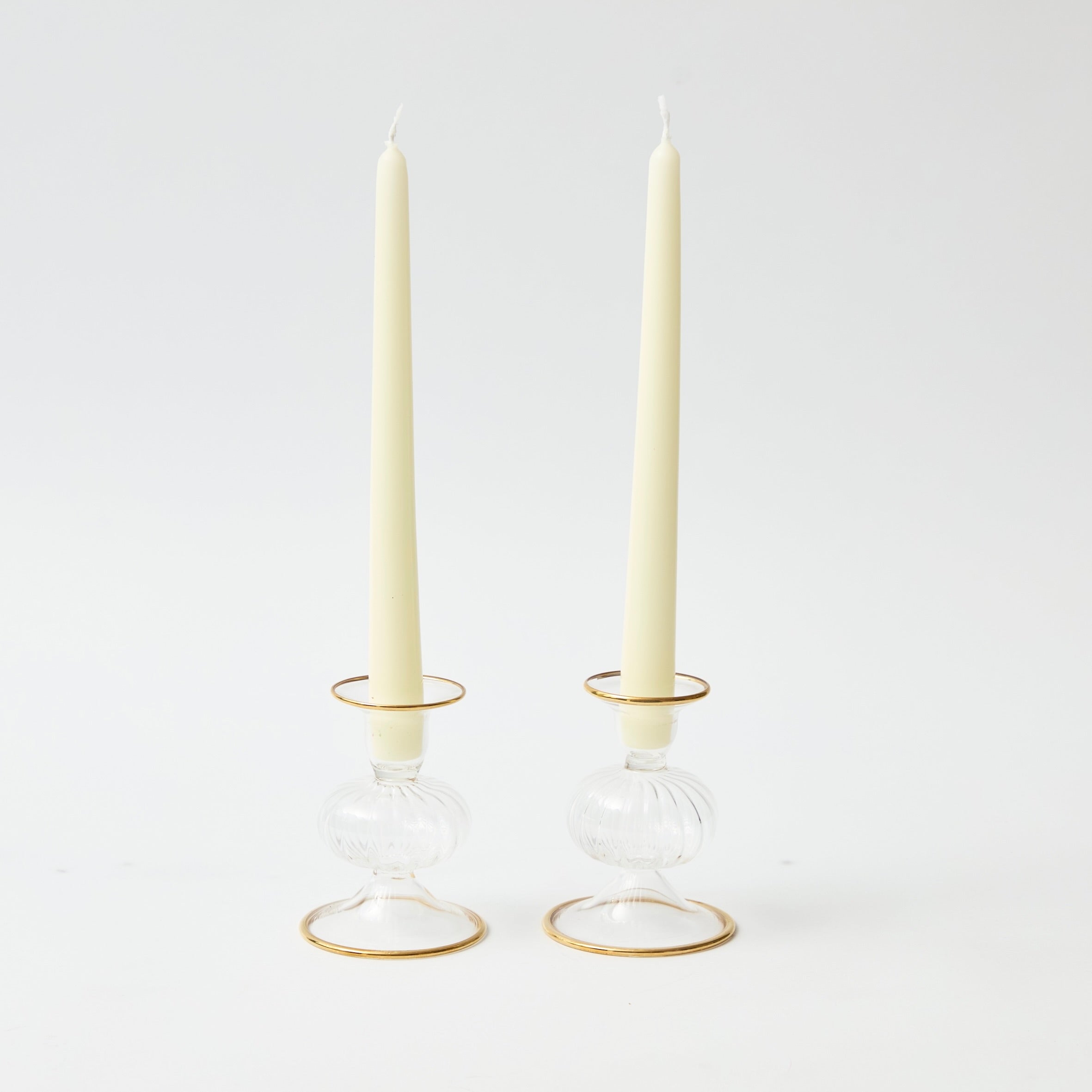Myla Gold Rimmed Candle Holders (pair)