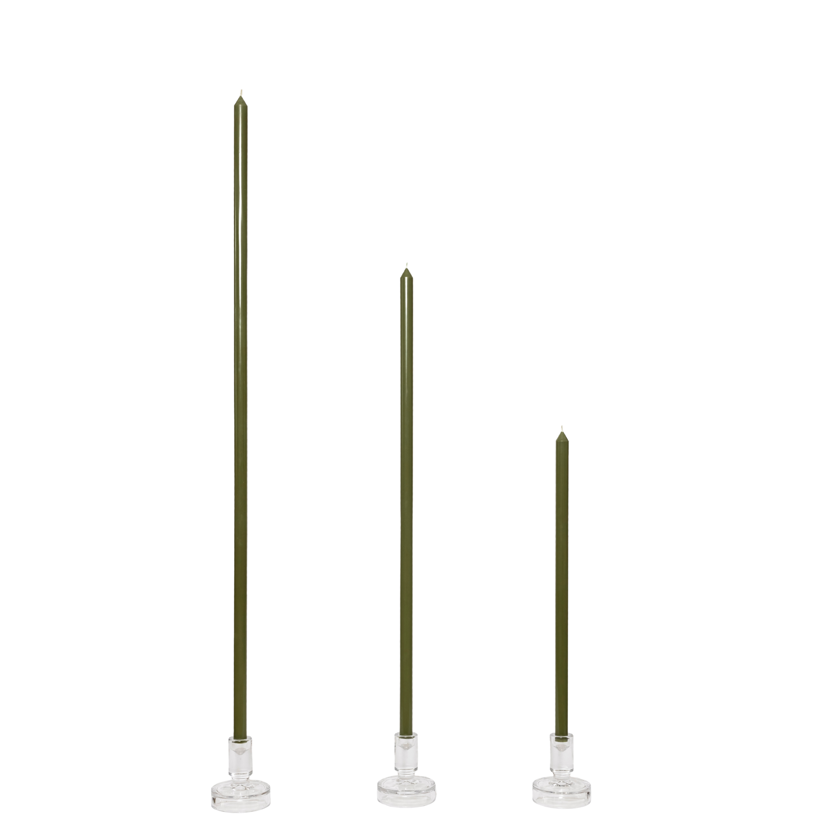 Olive Tapered Candle Pair
