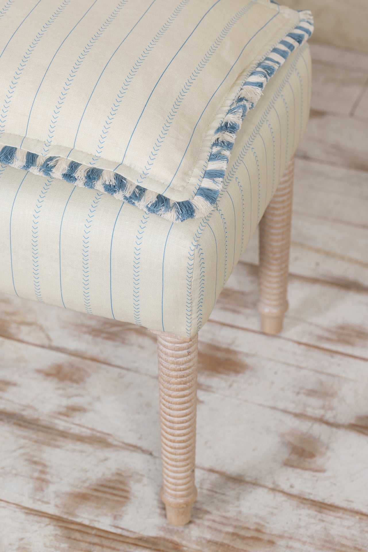 Sail Stitch Stripe Fabric - Ocean