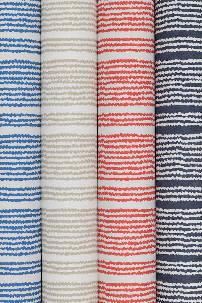 Ripple Stripe Wallpaper - NAVY