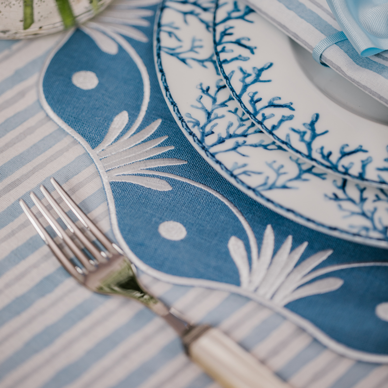 Bluebell Embroidered Placemat