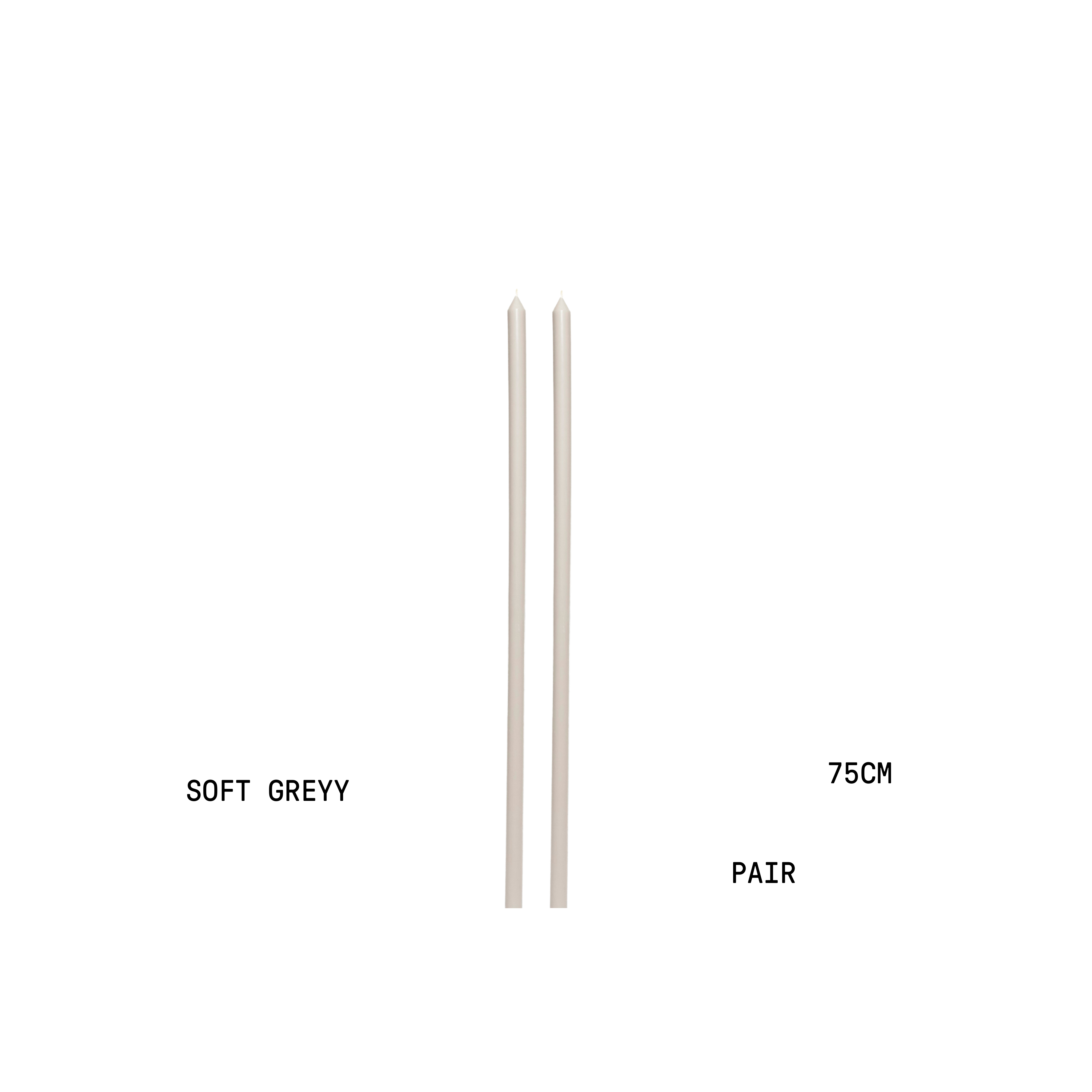 Soft Grey Tapered Candle