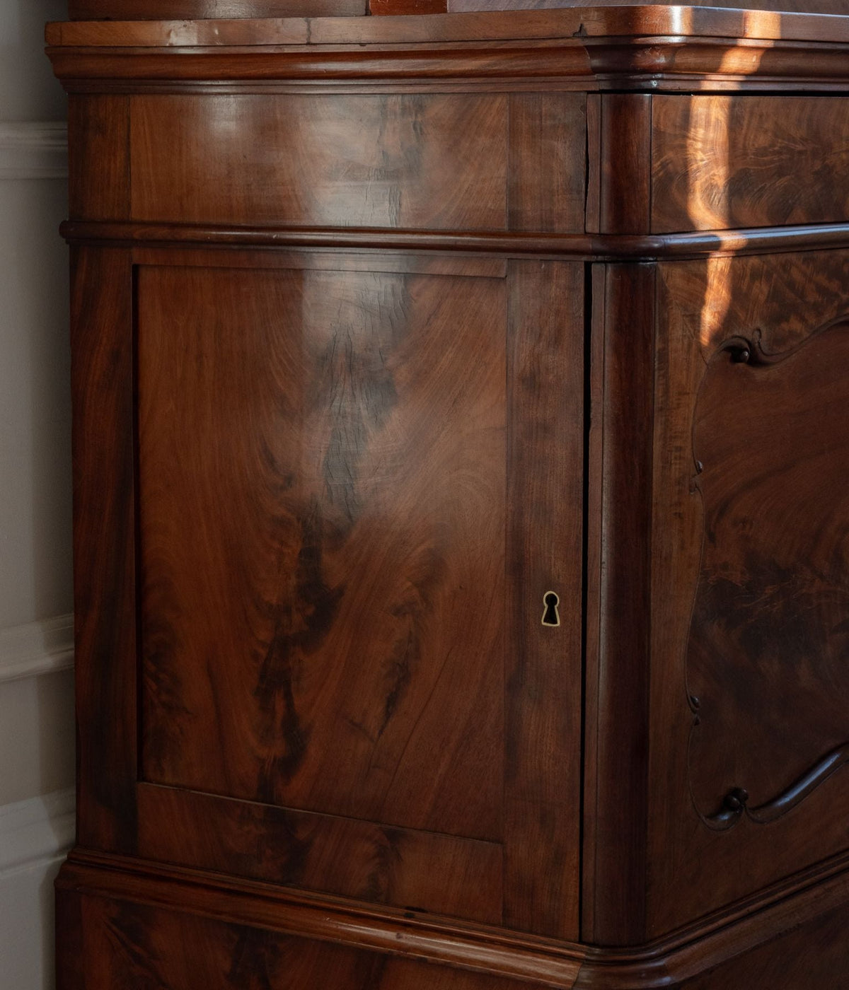 Late-19th Century Dutch Mahogany Secretaire Cabinet