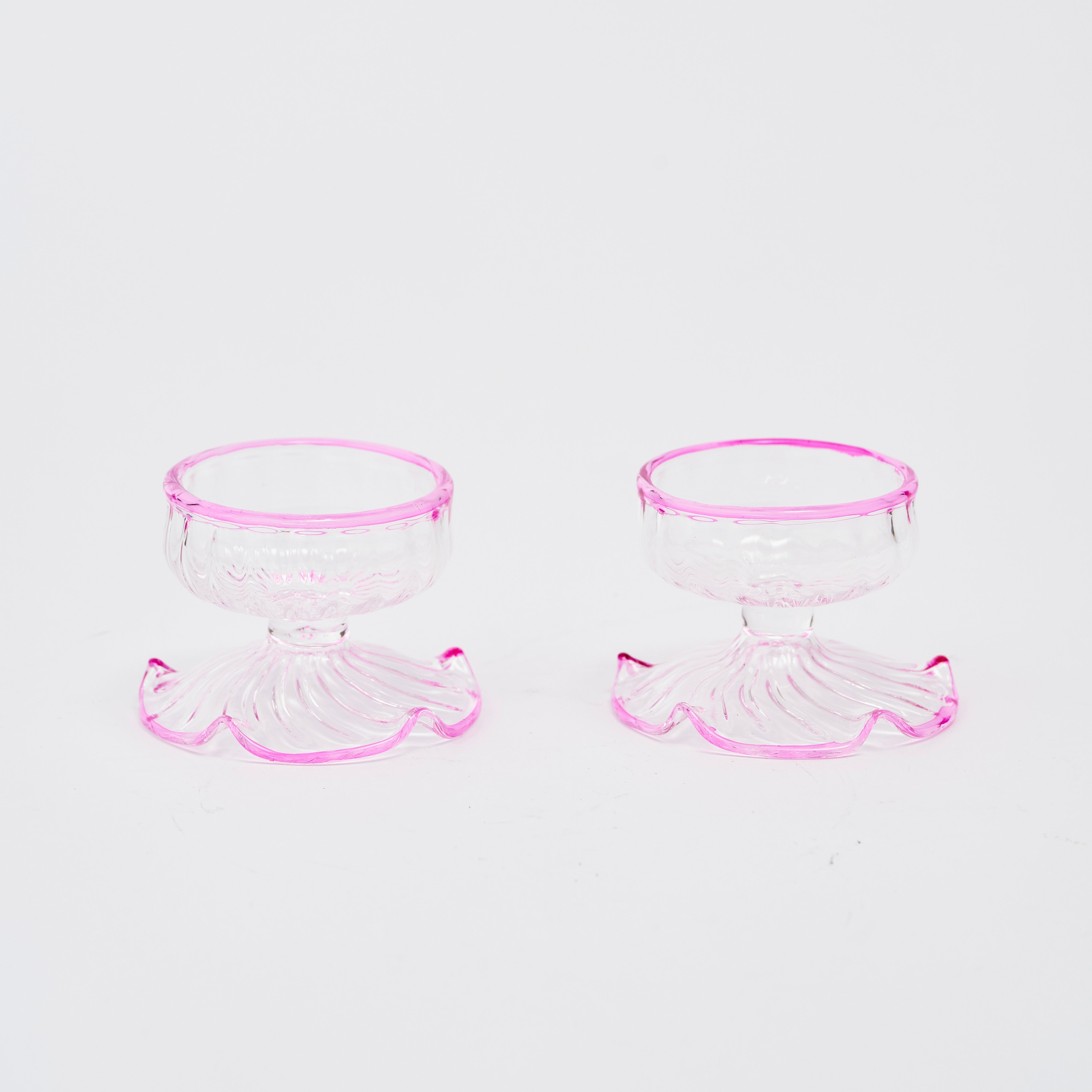 Pink Rimmed Tealight Holders (Set of 2)