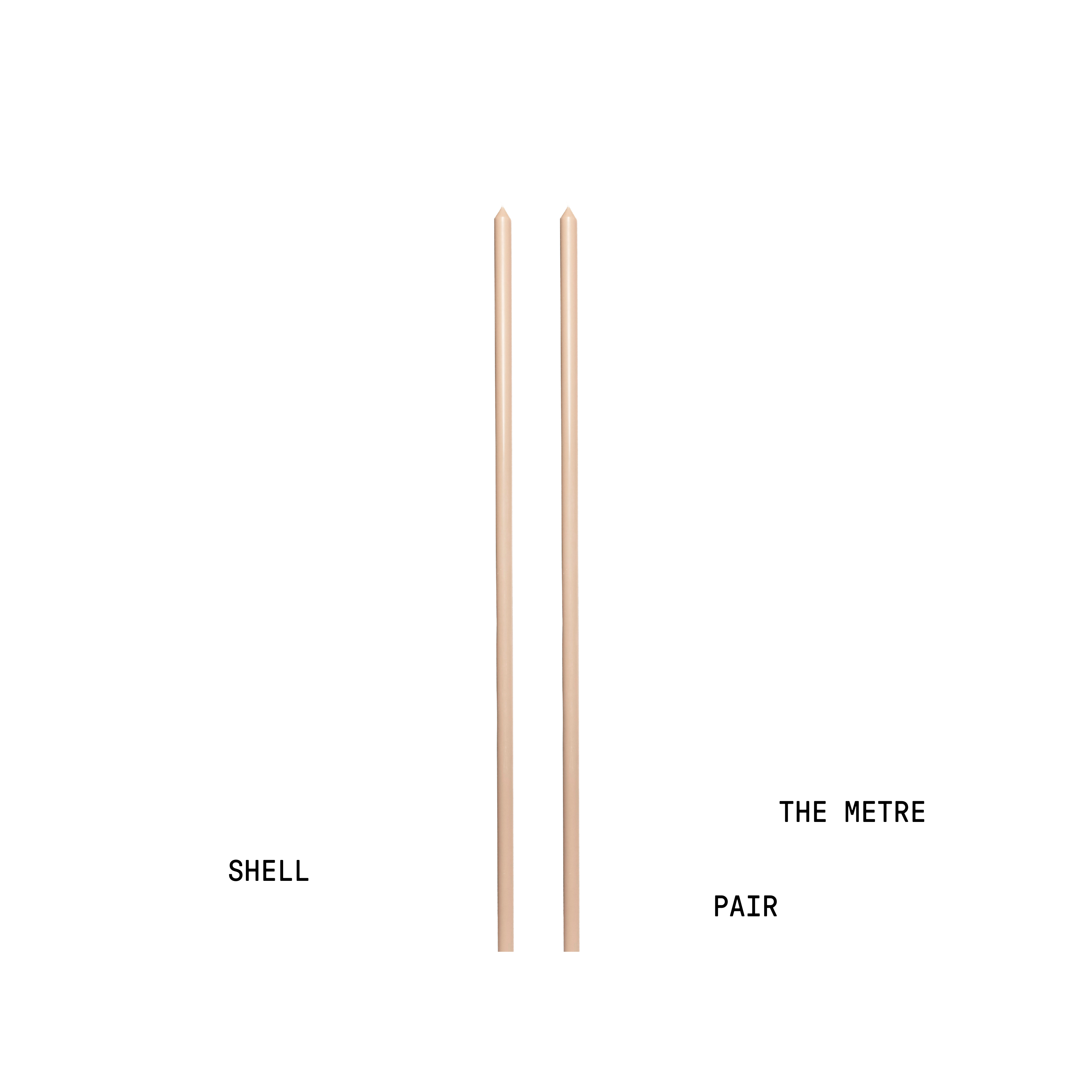 Shell Tapered Candle Pair