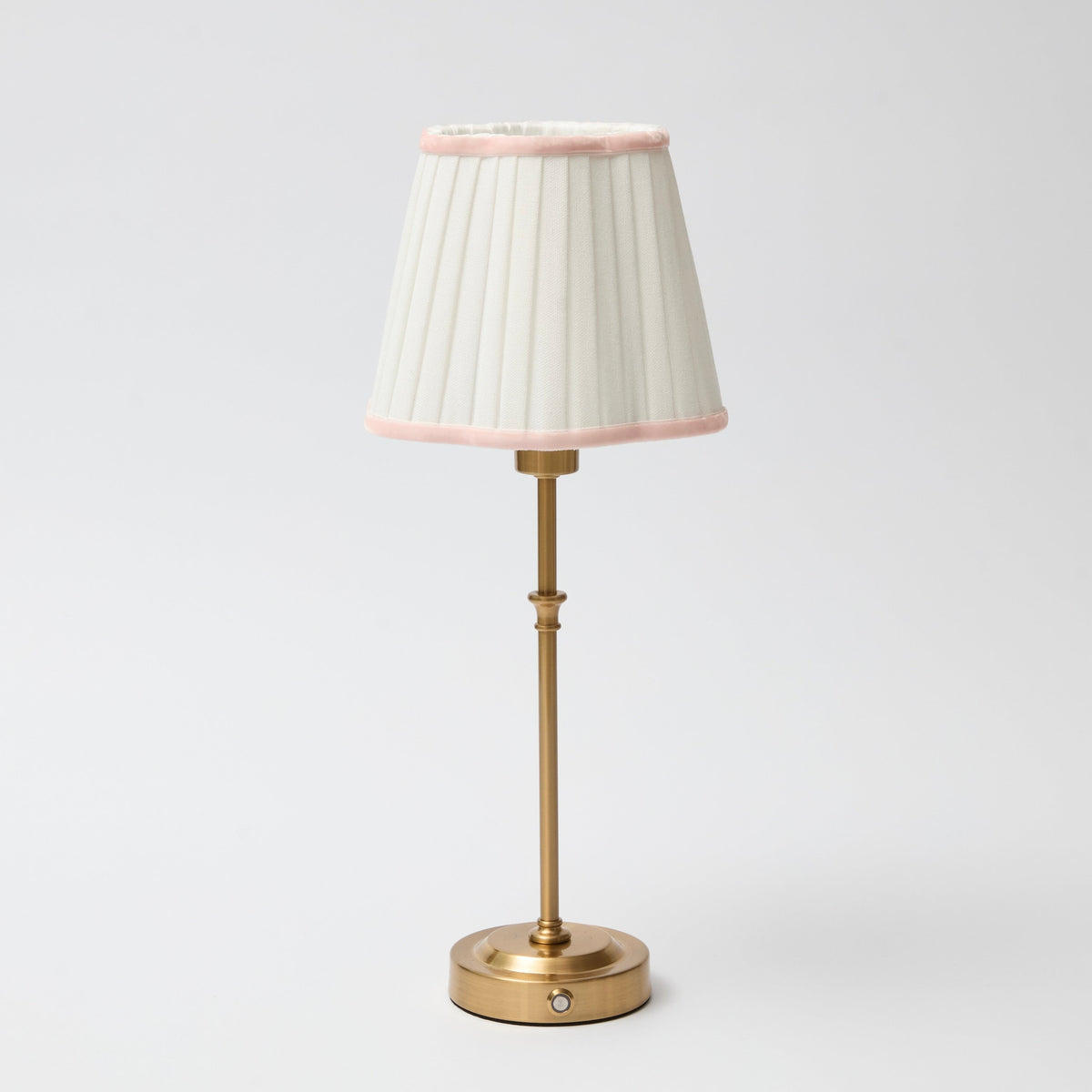 Lyla Lamp with Pink Velvet Scalloped Lampshade