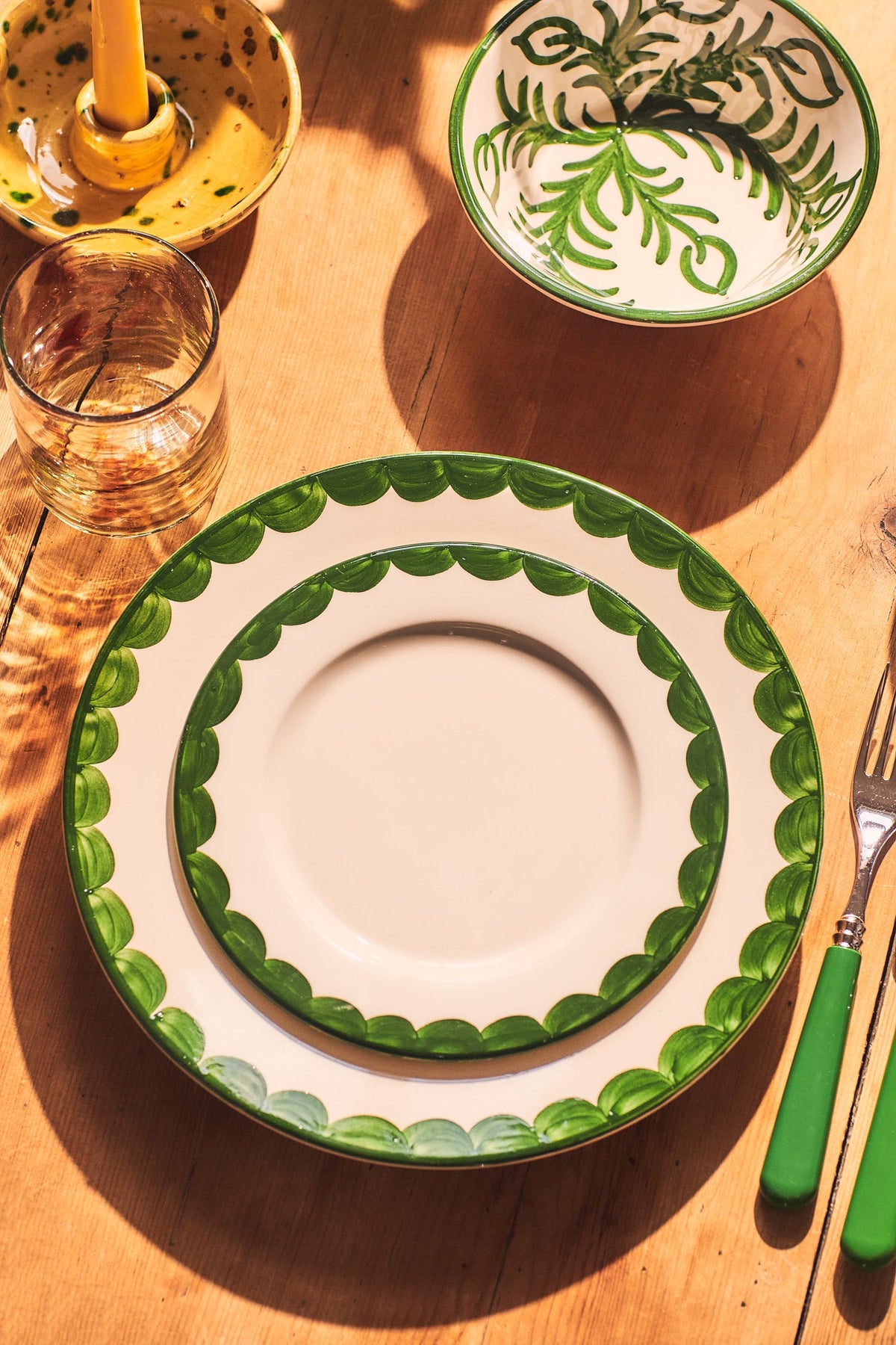 Green Scallop Dinner Plate | Singles & Set of 4