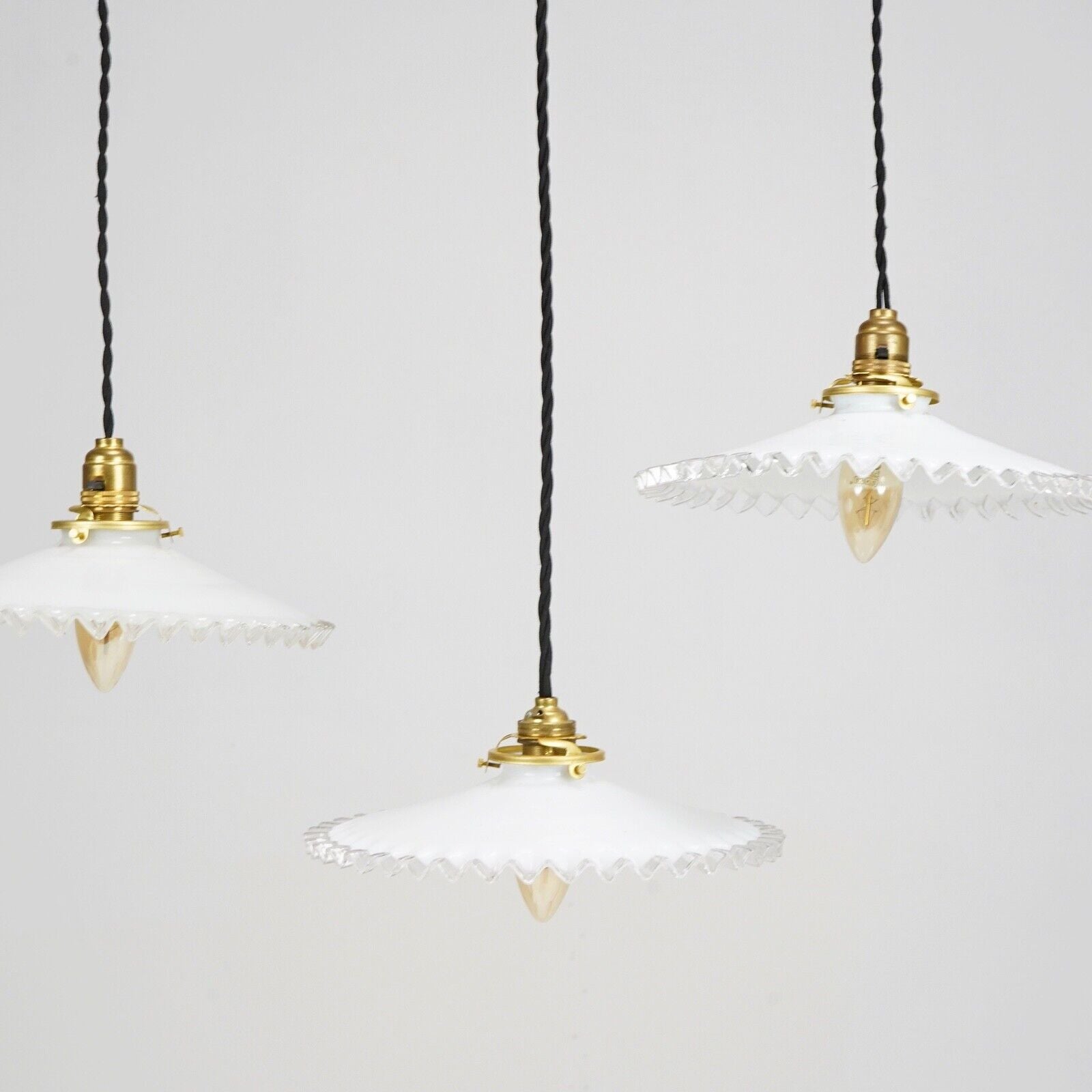 French Milk Glass Pendant Light Shade