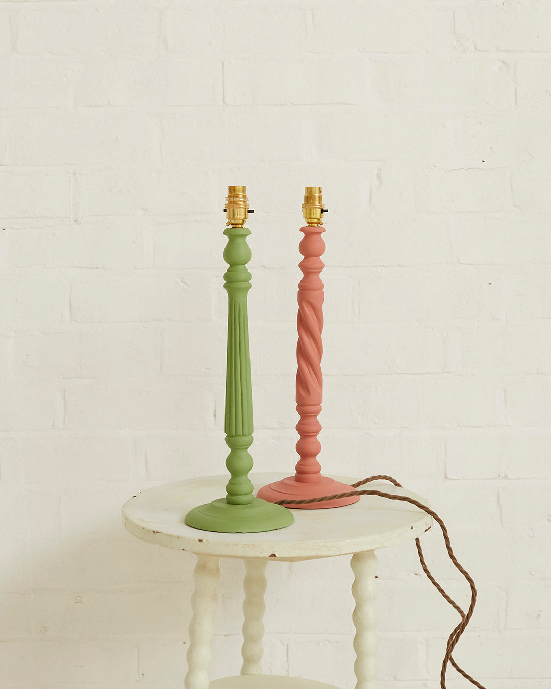 Hestia, hand painted table lamp x Annie Sloan (Capability green)