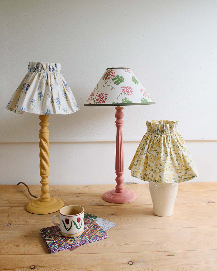 Primrose, calico skirt lampshade