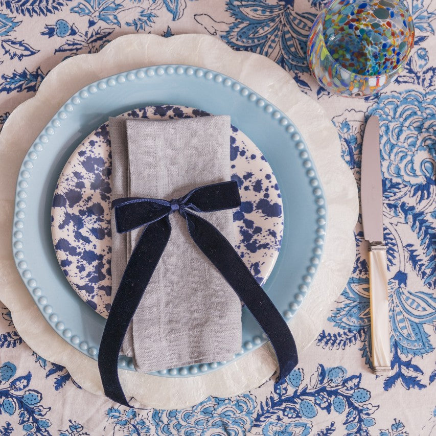 Blue Bobbin Plates (Set of Two)