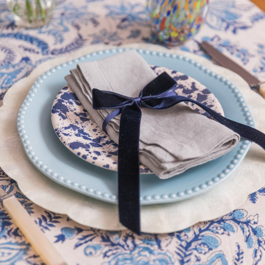 Blue Bobbin Plates (Set of Two)