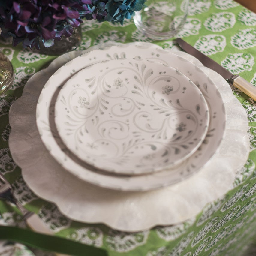 Sage Floral Dinner Plate