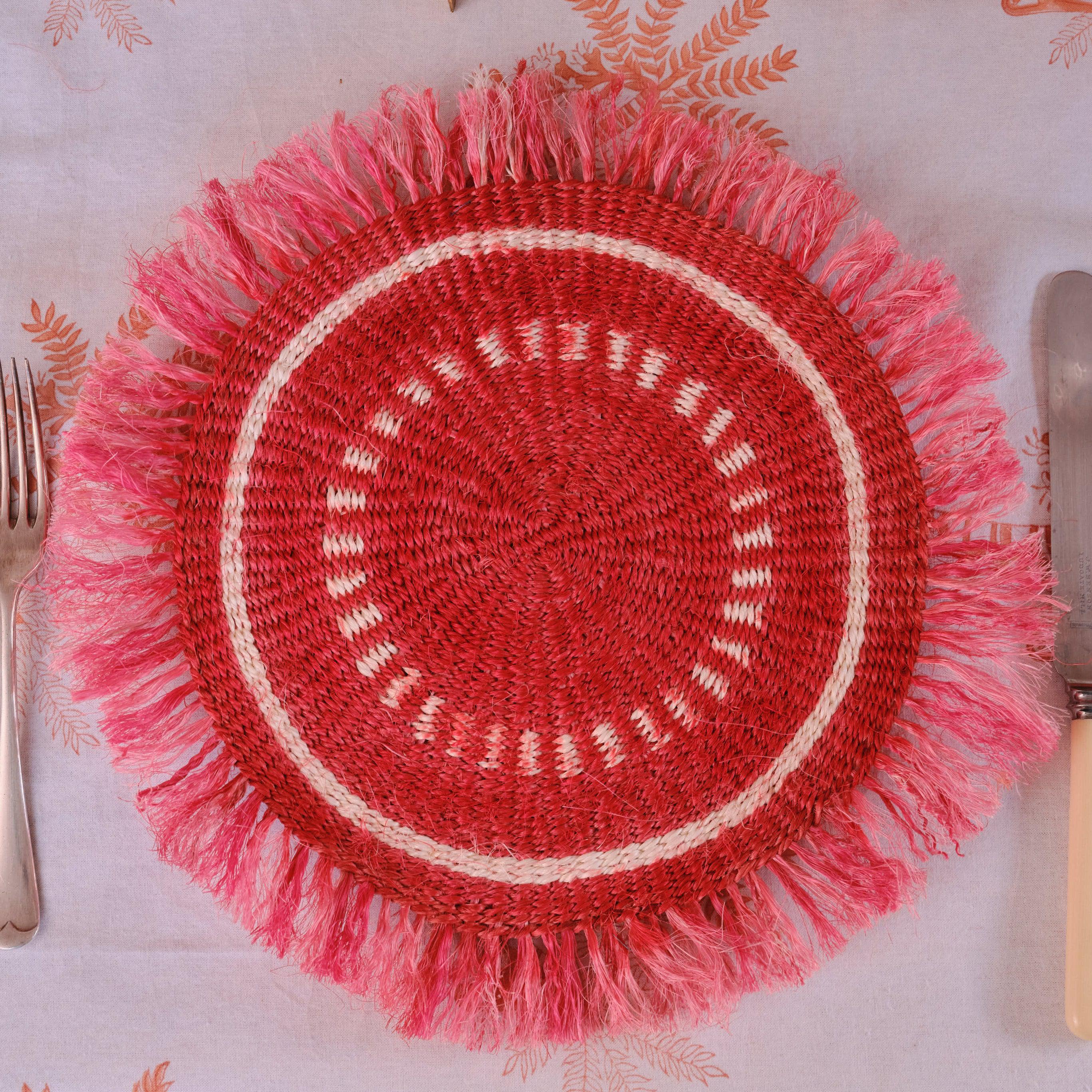 Terracotta Fringed Placemat