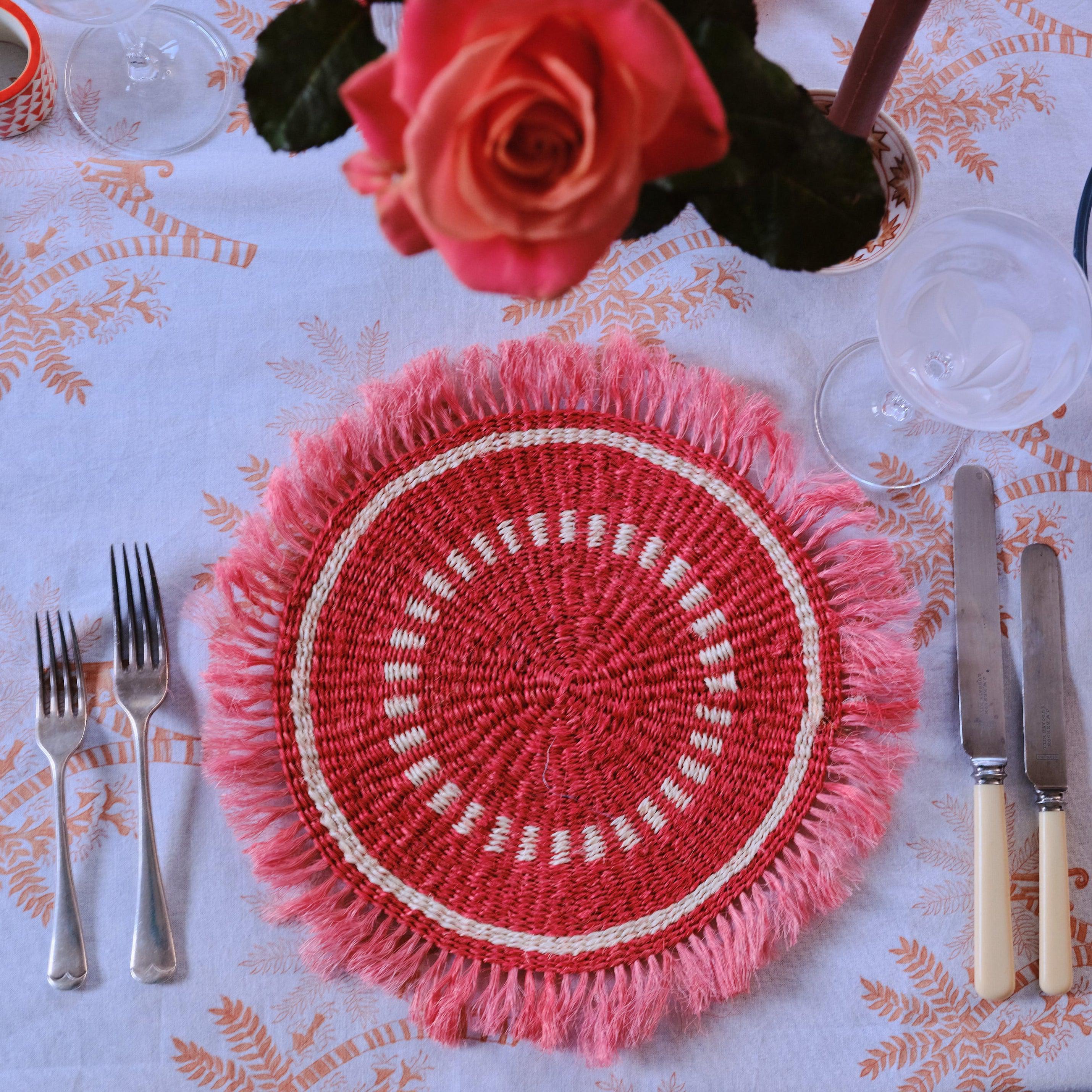 Terracotta Fringed Placemat