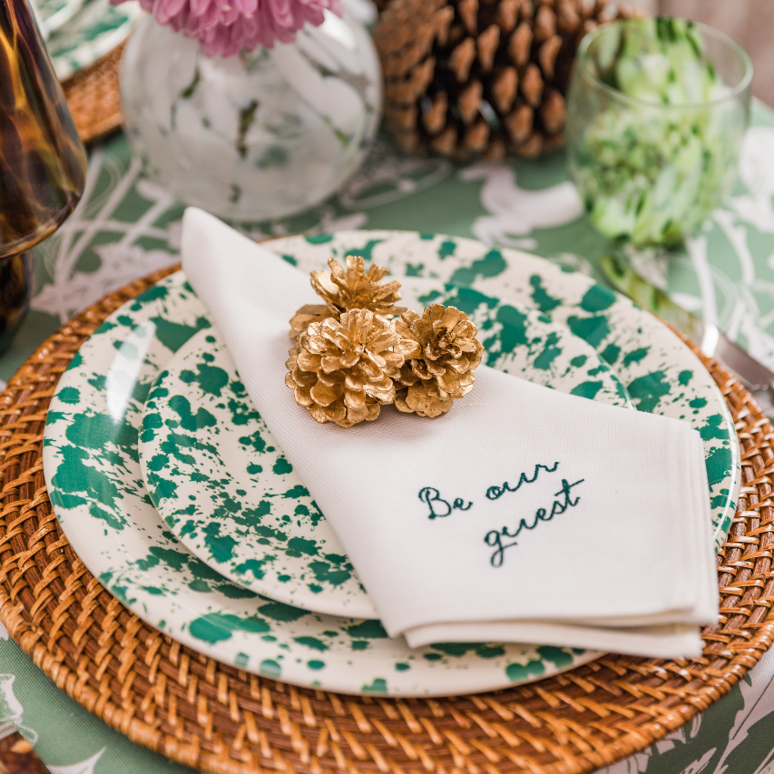 Green Splatter Dinner Plate