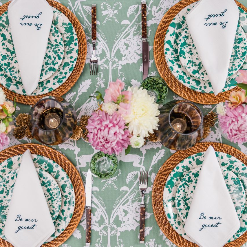 Green Splatter Dinner Plate