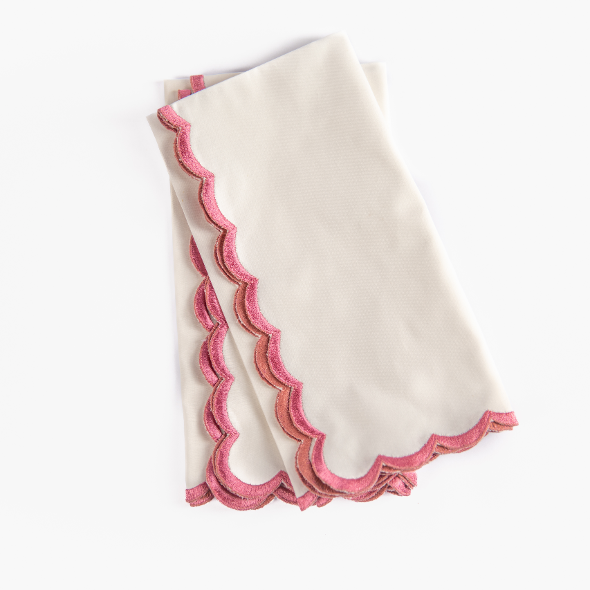 Pink Scalloped Napkin